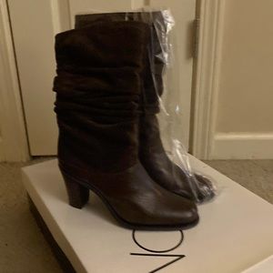 Markon, Danielle, Leather/Suede Crunchy Boots color Brown size 8.5 M